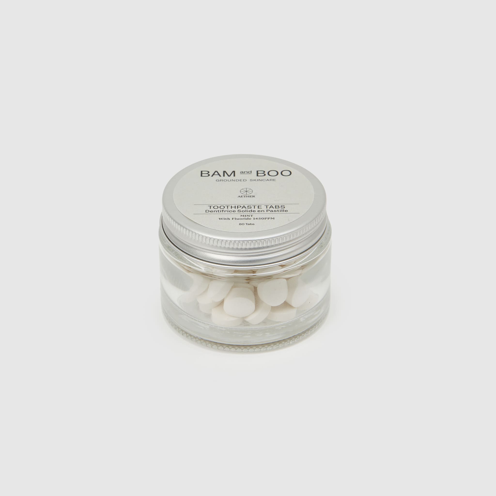 Toothpaste Tabs with Fluoride - Pack Shot Product - BAMandBOO Grounded Skincare Azores