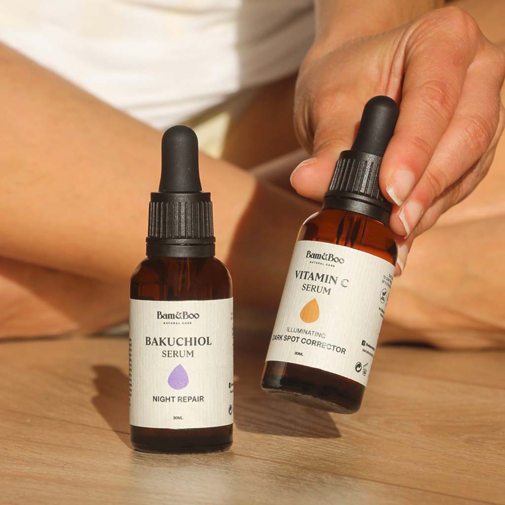 BAKUCHIOL &amp; VITAMIN C SERUMS - Bamboo Toothbrush Bam&amp;Boo - Eco-friendly, vegan, sustainable oral and personal care