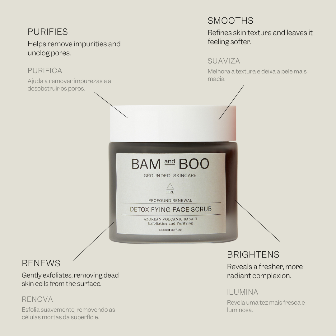 Detoxifying Face Scrub — purificação, renovação, suavidade e luminosidade | BAMandBOO