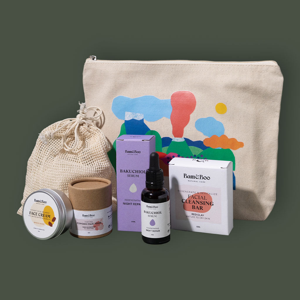 GIFT SET GRACIOSA Face Care Routine | Bam&amp;Boo Limited Edition travel pouch | Bam&amp;Boo Natural Care