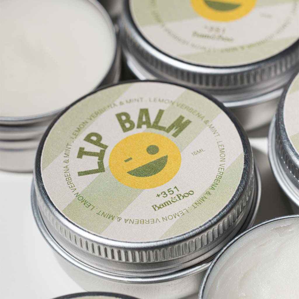 LIP BALM Limited Edition +351 | Mint &amp; Lemon Verbena - Bamboo Toothbrush Bam&amp;Boo - Eco-friendly, vegan, sustainable oral and personal care