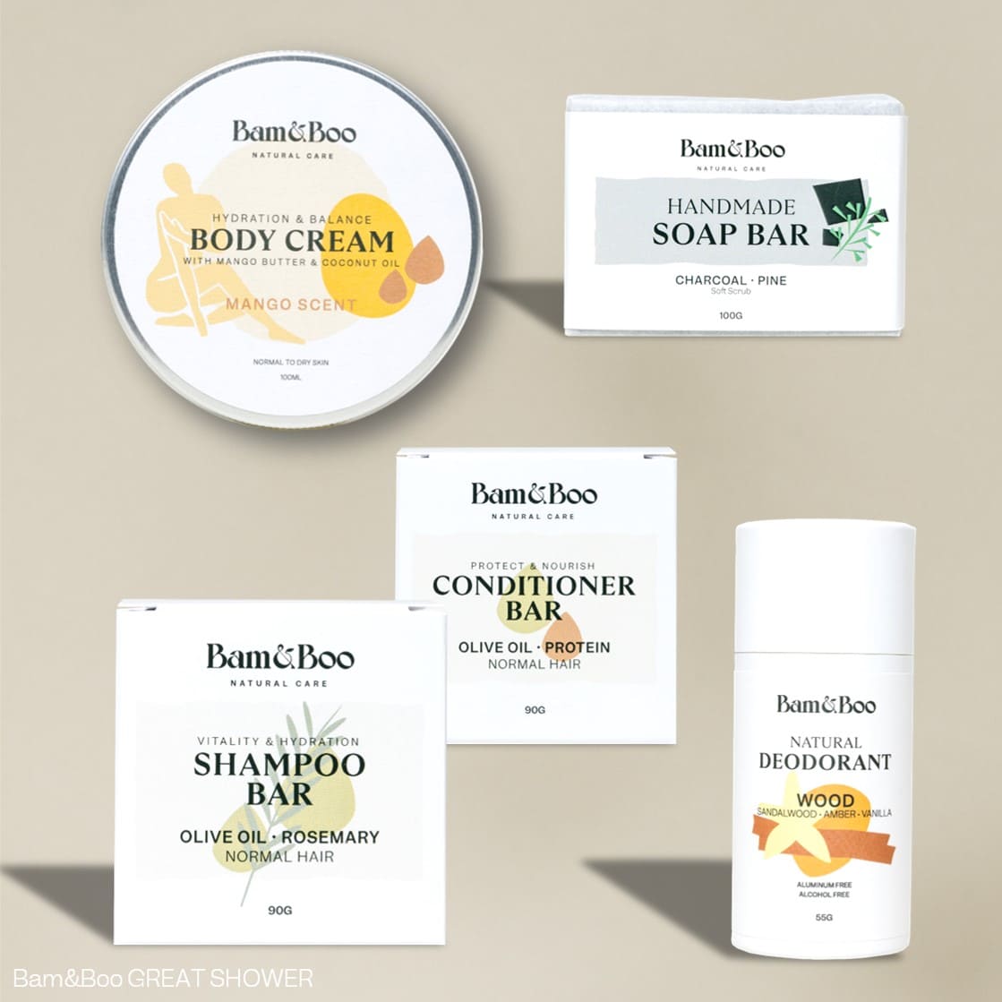 CHRISTMAS GIFT SET | Great Shower - Bam&amp;Boo - Eco-friendly, vegan, sustainable oral and personal care