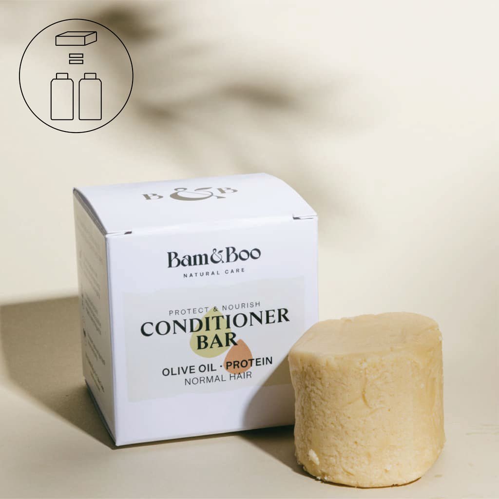 CONDITIONER BAR | Normal Hair | Olive Oil + Protein - Bam&amp;Boo - Eco-friendly, vegan, sustainable oral and personal care