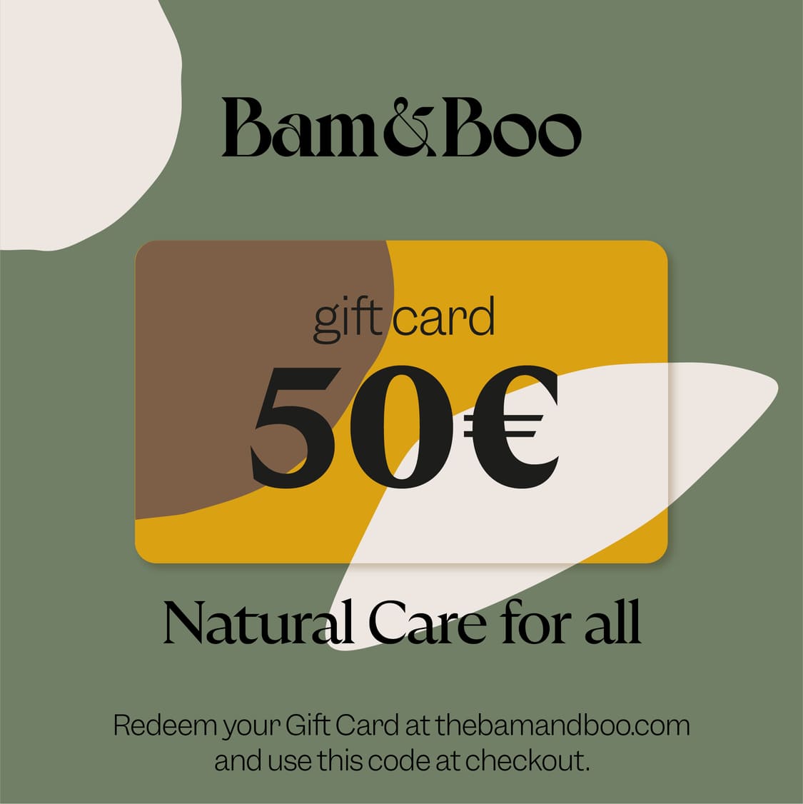 GIFT CARD - Bam&Boo - Eco-friendly, vegan, cuidados orais e pessoais sustentáveis