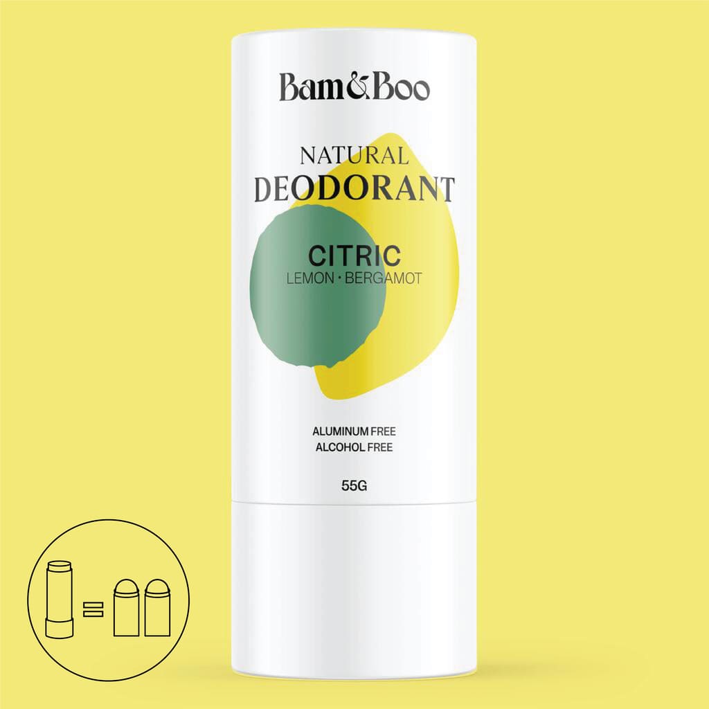 NATURAL DEODORANT | Citric - Lemon &amp; Bergamot - Bamboo Toothbrush Bam&amp;Boo - Eco-friendly, vegan, sustainable oral and personal care