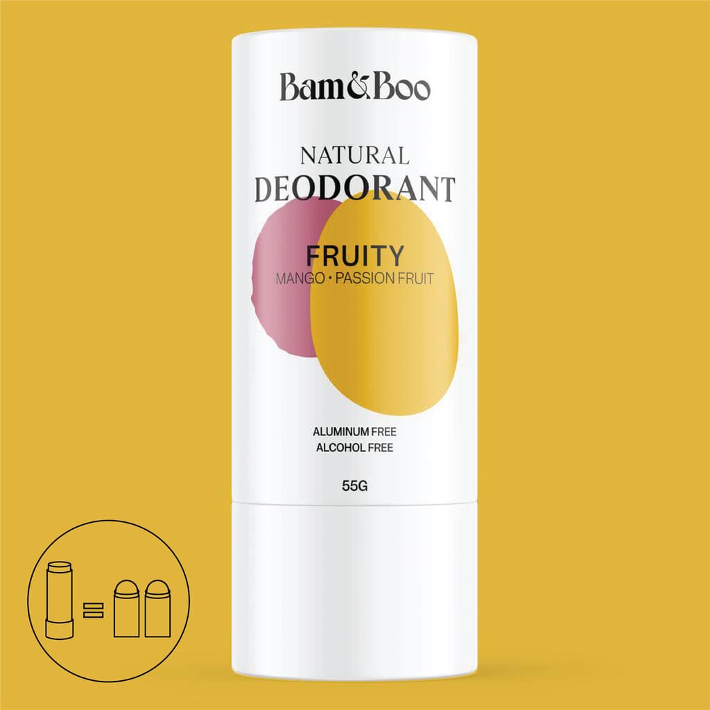 DESODORANTE NATURAL | Fruity - Mango y Fruta de la Pasión - Bambú Toothbrush Bam&Boo  - Eco-friendly, vegan, cuidado bucal y personal sostenible