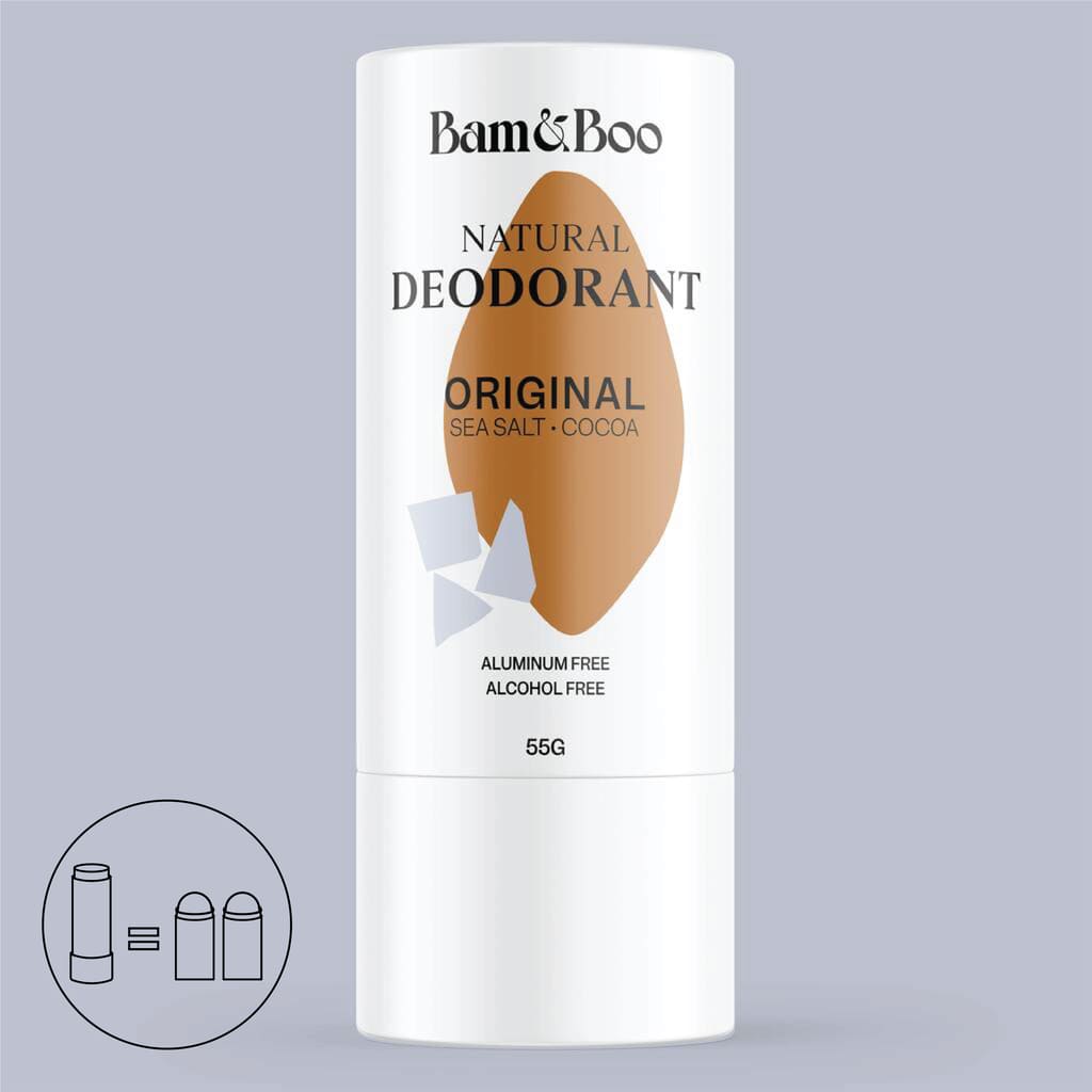 NATURAL DEODORANT | Original - Sea Salt & Cocoa - Bamboo Toothbrush Bam&Boo - Eco-friendly, vegan, sustainable oral and personal care