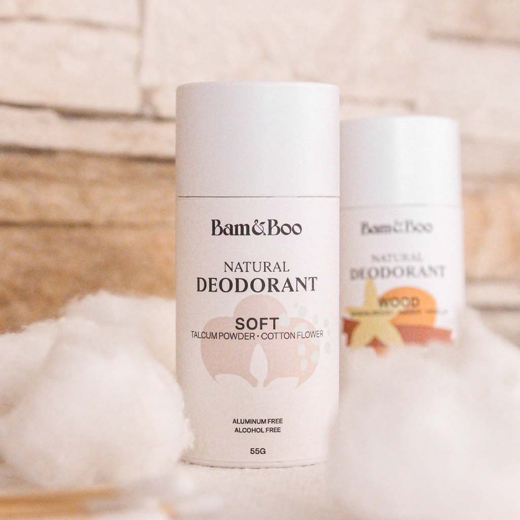 NATURAL DEODORANT | Soft - Talcum Powder &amp; Cotton Flower - Bam&amp;Boo - Eco-friendly, vegan, sustainable oral and personal care