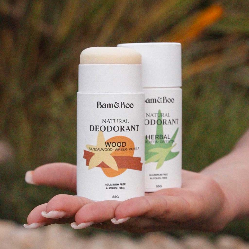 NATURAL DEODORANT | Wood - Sandalwood, Amber &amp; Vanilla - Bam&amp;Boo - Eco-friendly, vegan, sustainable oral and personal care