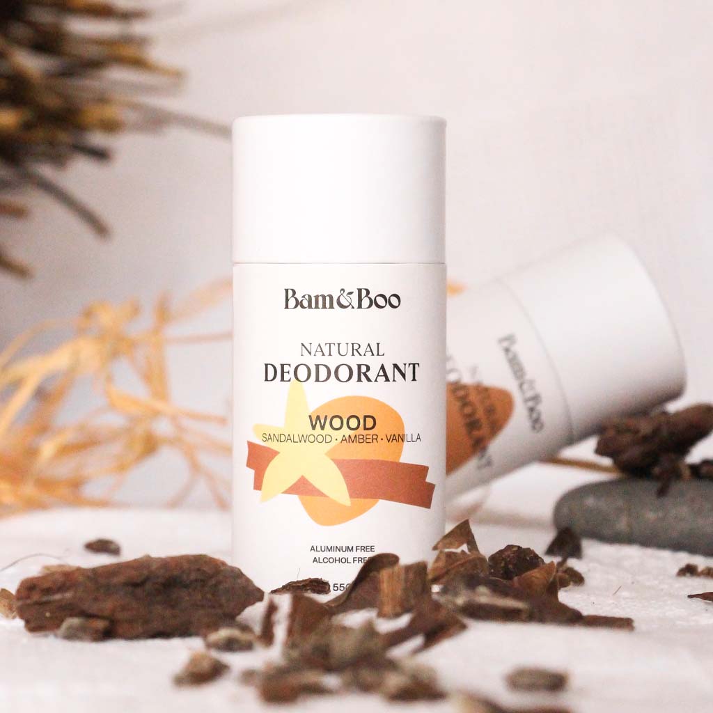 NATURAL DEODORANT | Wood - Sandalwood, Amber &amp; Vanilla - Bam&amp;Boo - Eco-friendly, vegan, sustainable oral and personal care