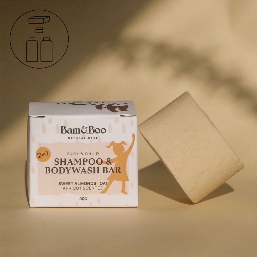 SHAMPOO AND BODYWASH BAR | Babies &amp; Kids | Sweet Almond Oil + Oatmeal - Bam&amp;Boo - Eco-friendly, vegan, sustainable oral and personal care