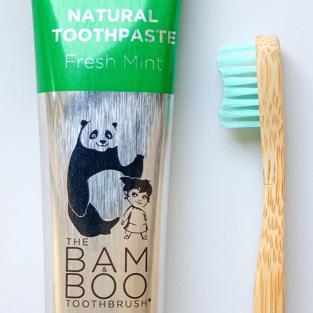The Bam&amp;Boo Toothbrush &amp; Natural Toothpaste Pack - Bamboo Toothbrush Bam&amp;Boo - Eco-friendly, vegan, sustainable oral and personal care