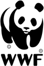 Stylized panda logo of the World Wildlife Fund (WWF).